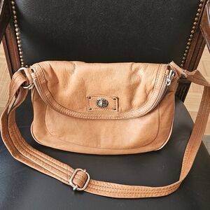 Marc By Marc Jacobs Caramel Brown Leather Crossbody Shoulder Bag Handbag Purse